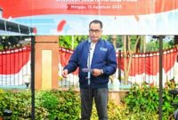 Menteri Perhubungan Budi Karya Sumadi saat memberikan sambutan di acara 