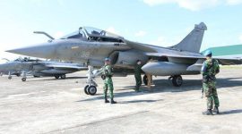 Dua pesawat Rafale Perancis sedang terpakir di Lanud Halim Perdanakusumah, Jakarta, Rabu (26/7/2023). (Dok. Tribun News)