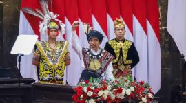 Presiden Joko Widodo saat rapat Paripurna DPR pembukaan masa persidangan I DPR tahun sidang 2023-2024 di Gedung Nusantara, Kompleks Parlemen, Senayan, Jakarta, Selasa (16/8/2023). (Dok. Dokumentasi Parlemen)